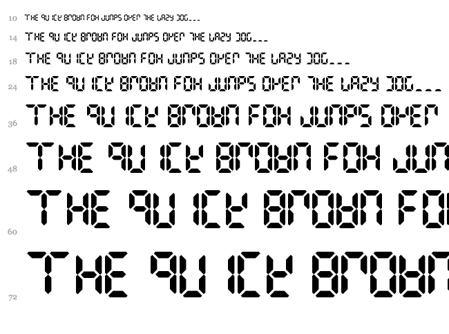 Digital Dismay font waterfall